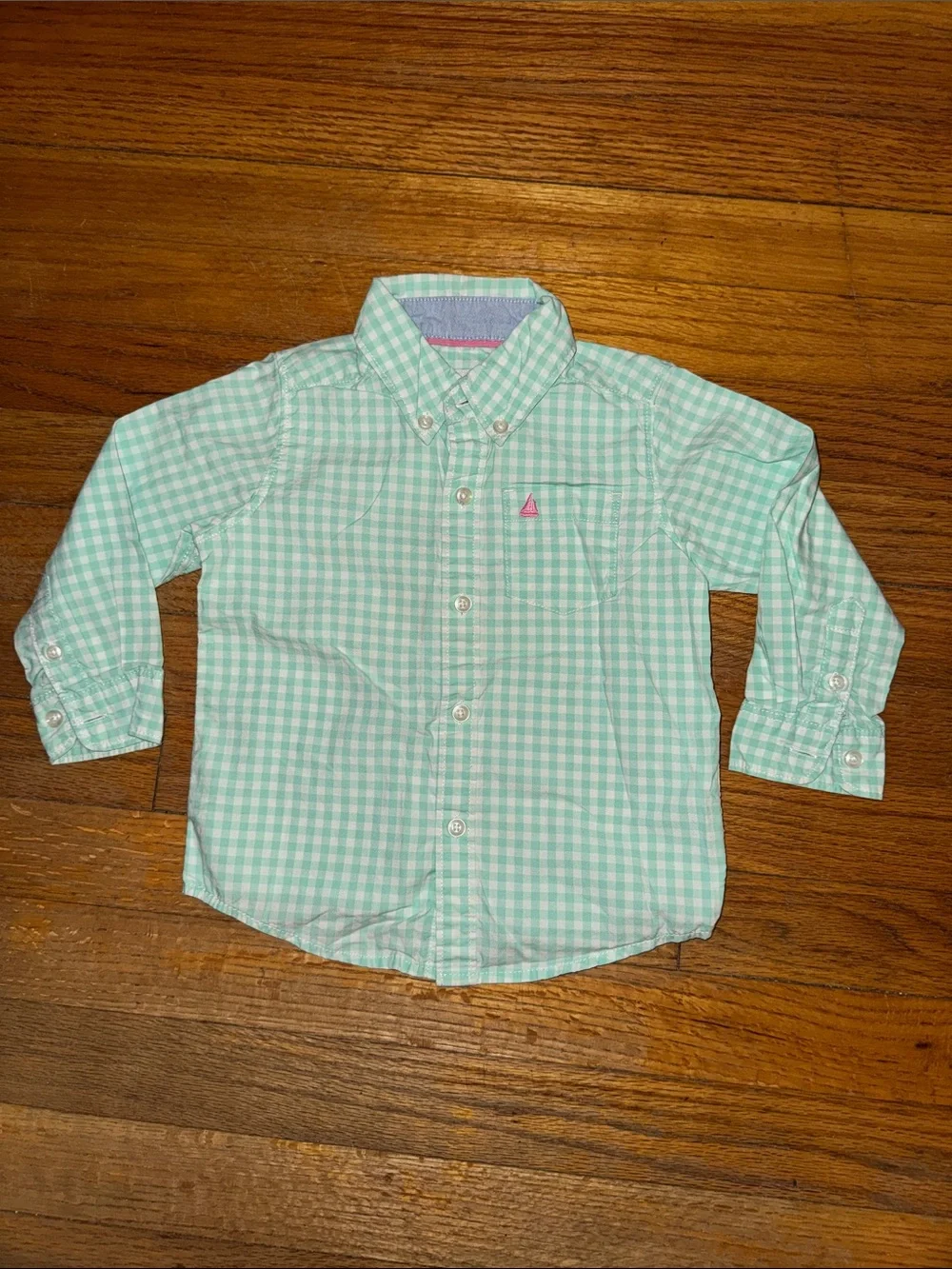 Carter's Mint Gingham Button-Down Shirt